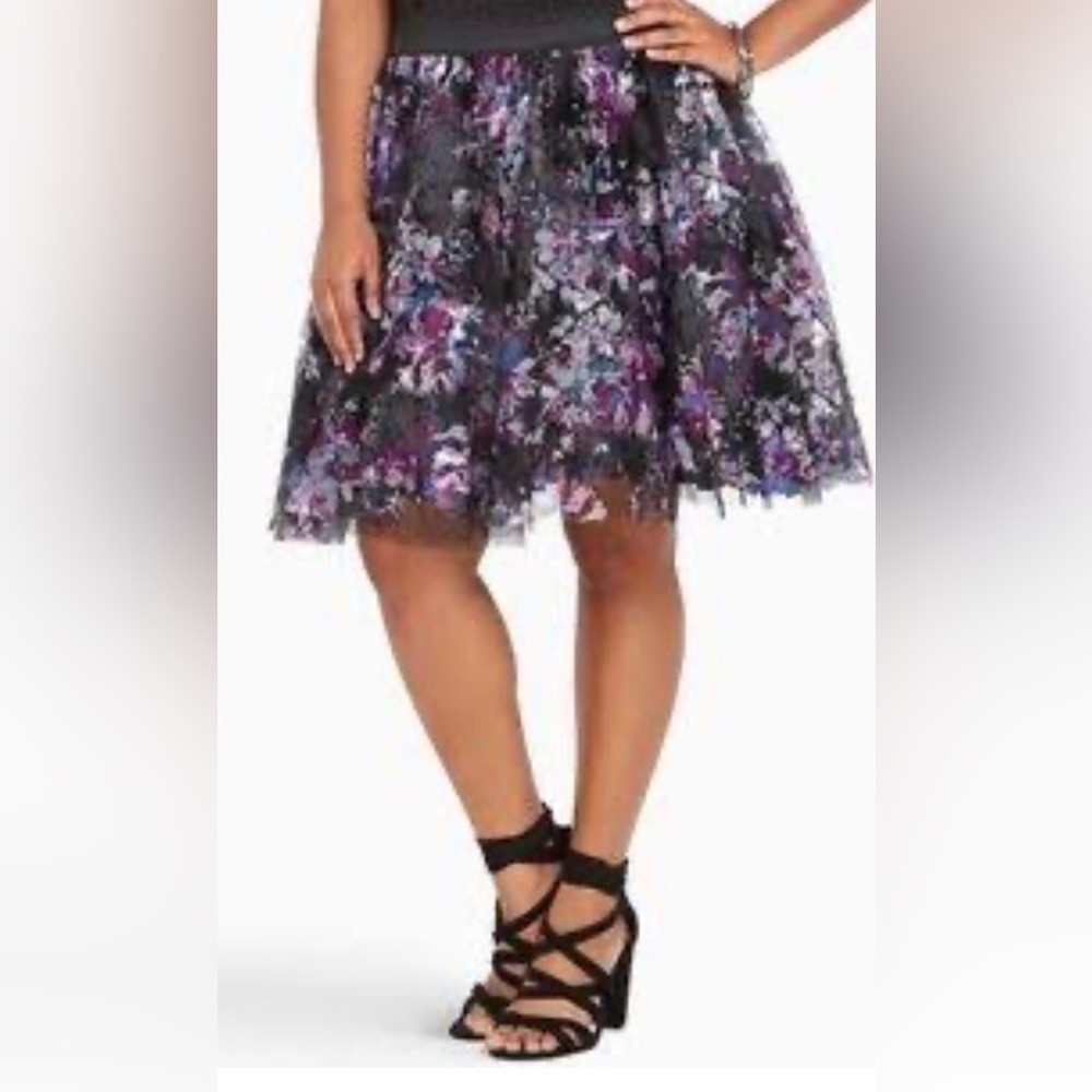 Torrid Floral Mesh Layers Skirt